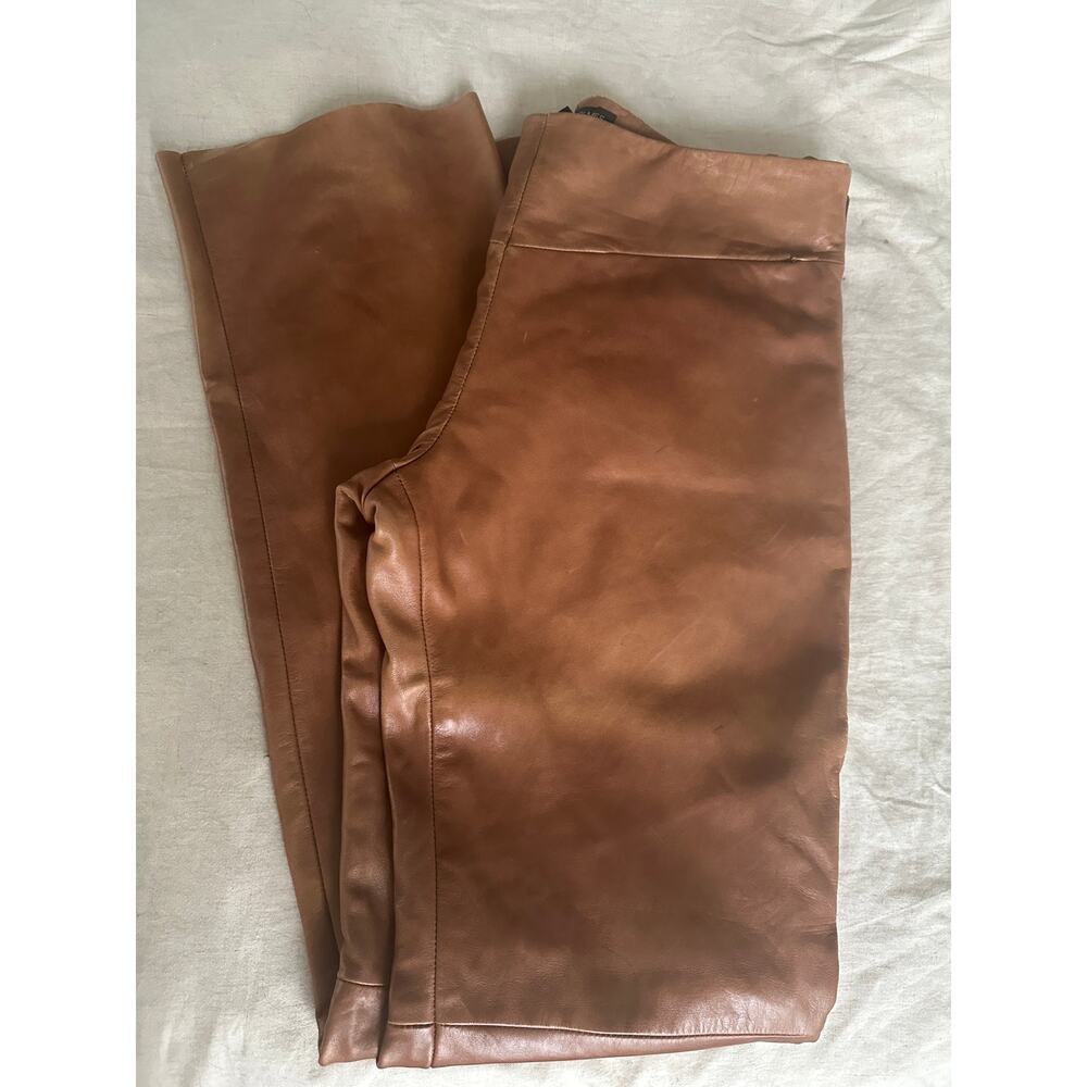 Vintage Reilly Olmes Brown Leather Flare Leg Pants
